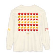Load image into Gallery viewer, VINTAGE STARS AND STRIPES LONG SLEEVE (UNISEX) RED AND GOLD INK