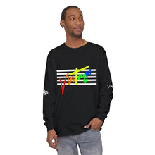Load image into Gallery viewer, VINTAGE STARS AND STRIPES LONG SLEEVE (UNISEX) ROY G BIV AND WHITE INK