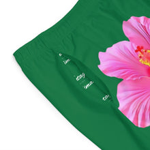 Load image into Gallery viewer, VINTAGE (WELCOME TO BOTANY 101 PINK FLOWER) ON GREEN SHORTS