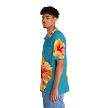 Load image into Gallery viewer, VINTAGE NEW HAWAIIAN (WELCOME TO BOTANY 101 YELLOW FLOWER) ON TURQUOISE