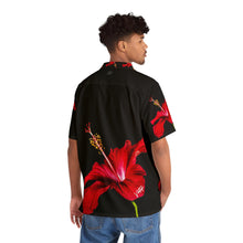 Load image into Gallery viewer, VINTAGE NEW HAWAIIAN (WELCOME TO BOTANY 101 RED FLOWER) ON BLACK