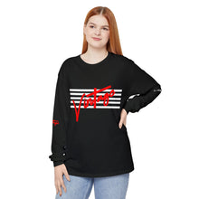 Load image into Gallery viewer, VINTAGE STARS AND STRIPES LONG SLEEVE (UNISEX) RED AND WHITE INK