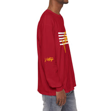 Load image into Gallery viewer, VINTAGE STARS AND STRIPES LONG SLEEVE (UNISEX) GOLD AND WHITE INK