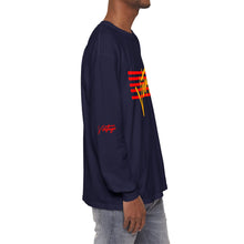 Load image into Gallery viewer, VINTAGE STARS AND STRIPES LONG SLEEVE (UNISEX) RED AND GOLD INK