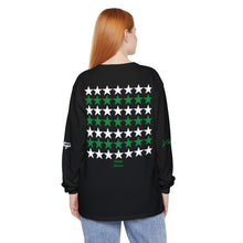 Load image into Gallery viewer, VINTAGE STARS AND STRIPES LONG SLEEVE (UNISEX) GREEN AND WHITE INK
