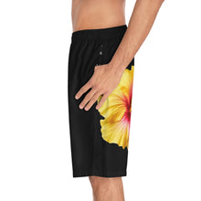 Load image into Gallery viewer, VINTAGE (WELCOME TO BOTANY 101 YELLOW FLOWER) ON BLACK  SHORTS