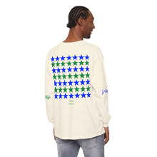Load image into Gallery viewer, VINTAGE STARS AND STRIPES LONG SLEEVE (UNISEX) ROYAL AND GREEN INK