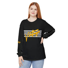 Load image into Gallery viewer, VINTAGE STARS AND STRIPES LONG SLEEVE (UNISEX) GOLD AND WHITE INK