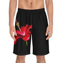Load image into Gallery viewer, VINTAGE (WELCOME TO BOTANY 101 RED FLOWER) ON BLACK  SHORTS