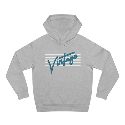 VINTAGE STARS AND STRIPES UNISEX HOODIE (WHITE AND TEAL)
