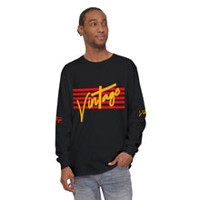 Load image into Gallery viewer, VINTAGE STARS AND STRIPES LONG SLEEVE (UNISEX) RED AND GOLD INK