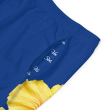 Load image into Gallery viewer, VINTAGE (WELCOME TO BOTANY 101 YELLOW FLOWER) ON BLUE SHORTS