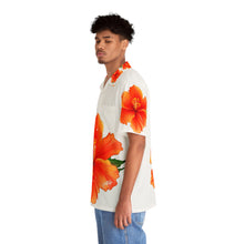 Load image into Gallery viewer, VINTAGE NEW HAWAIIAN (WELCOME TO BOTANY 101 ORANGE FLOWER) ON WHITE