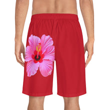 Load image into Gallery viewer, VINTAGE (WELCOME TO BOTANY 101 PINK FLOWER) ON RED SHORTS