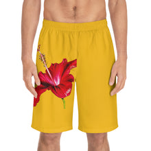 Load image into Gallery viewer, VINTAGE (WELCOME TO BOTANY 101 RED FLOWER) ON YELLOW SHORTS