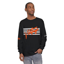 Load image into Gallery viewer, VINTAGE STARS AND STRIPES LONG SLEEVE (UNISEX) ORANGE AND WHITE INK