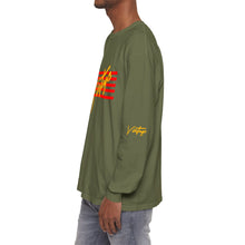 Load image into Gallery viewer, VINTAGE STARS AND STRIPES LONG SLEEVE (UNISEX) RED AND GOLD INK