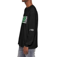 Load image into Gallery viewer, VINTAGE STARS AND STRIPES LONG SLEEVE (UNISEX) GREEN AND WHITE INK