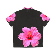 Load image into Gallery viewer, VINTAGE NEW HAWAIIAN (WELCOME TO BOTANY 101 PINK FLOWER) ON BLACK