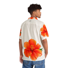 Load image into Gallery viewer, VINTAGE NEW HAWAIIAN (WELCOME TO BOTANY 101 ORANGE FLOWER) ON WHITE