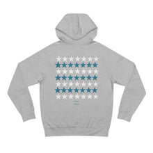 Load image into Gallery viewer, VINTAGE STARS AND STRIPES UNISEX HOODIE (WHITE AND TEAL)
