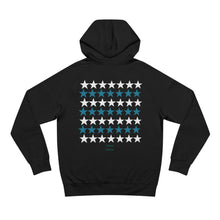 Load image into Gallery viewer, VINTAGE STARS AND STRIPES UNISEX HOODIE (WHITE AND TEAL)