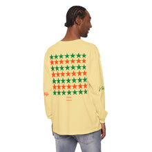 Load image into Gallery viewer, VINTAGE STARS AND STRIPES LONG SLEEVE (UNISEX) GREEN AND ORANGE INK