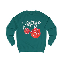 Load image into Gallery viewer, Vintage Life is a Gamble Unisex Sweatshirt - white ink