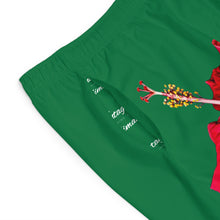 Load image into Gallery viewer, VINTAGE (WELCOME TO BOTANY 101 RED FLOWER) ON GREEN SHORTS