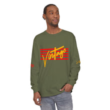 Load image into Gallery viewer, VINTAGE STARS AND STRIPES LONG SLEEVE (UNISEX) RED AND GOLD INK