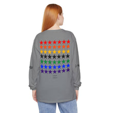 Load image into Gallery viewer, VINTAGE STARS AND STRIPES LONG SLEEVE (UNISEX) ROY G BIV &amp; BLACK INK