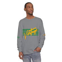 Load image into Gallery viewer, VINTAGE STARS AND STRIPES LONG SLEEVE (UNISEX) GREEN AND GOLD INK