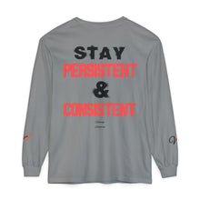 Load image into Gallery viewer, VINTAGE STAY P&amp;C LONG SLEEVE TEE BLACK AND INFERED (UNISEX)