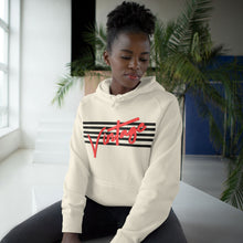 Load image into Gallery viewer, VINTAGE STARS AND STRIPES UNISEX HOODIE (BLACK AND ROSE RED)