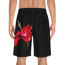 Load image into Gallery viewer, VINTAGE (WELCOME TO BOTANY 101 RED FLOWER) ON BLACK  SHORTS