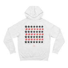 Load image into Gallery viewer, VINTAGE STARS AND STRIPES UNISEX HOODIE (BLACK AND ROSE RED)