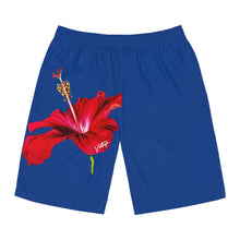Load image into Gallery viewer, VINTAGE (WELCOME TO BOTANY 101 RED FLOWER) ON BLUE SHORTS