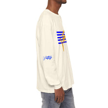 Load image into Gallery viewer, VINTAGE STARS AND STRIPES LONG SLEEVE (UNISEX) ROYAL AND GOLD INK