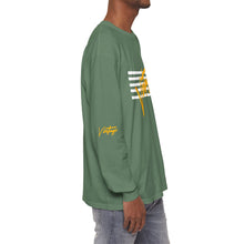 Load image into Gallery viewer, VINTAGE STARS AND STRIPES LONG SLEEVE (UNISEX) GOLD AND WHITE INK