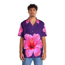 Load image into Gallery viewer, VINTAGE NEW HAWAIIAN (WELCOME TO BOTANY 101 PINK FLOWER) ON PURPLE