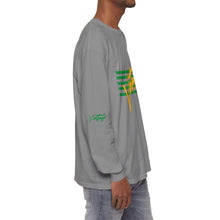 Load image into Gallery viewer, VINTAGE STARS AND STRIPES LONG SLEEVE (UNISEX) GREEN AND GOLD INK