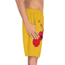 Load image into Gallery viewer, VINTAGE (WELCOME TO BOTANY 101 RED FLOWER) ON YELLOW SHORTS
