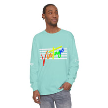 Load image into Gallery viewer, VINTAGE STARS AND STRIPES LONG SLEEVE (UNISEX) ROY G BIV AND WHITE INK