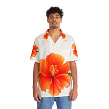 Load image into Gallery viewer, VINTAGE NEW HAWAIIAN (WELCOME TO BOTANY 101 ORANGE FLOWER) ON WHITE