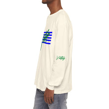 Load image into Gallery viewer, VINTAGE STARS AND STRIPES LONG SLEEVE (UNISEX) ROYAL AND GREEN INK
