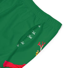 Load image into Gallery viewer, VINTAGE (WELCOME TO BOTANY 101 RED FLOWER) ON GREEN SHORTS