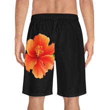 Load image into Gallery viewer, VINTAGE (WELCOME TO BOTANY 101 ORANGE FLOWER) ON BLACK  SHORTS