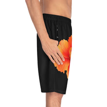 Load image into Gallery viewer, VINTAGE (WELCOME TO BOTANY 101 ORANGE FLOWER) ON BLACK  SHORTS