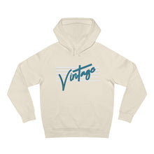 Load image into Gallery viewer, VINTAGE STARS AND STRIPES UNISEX HOODIE (WHITE AND TEAL)