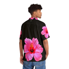 Load image into Gallery viewer, VINTAGE NEW HAWAIIAN (WELCOME TO BOTANY 101 PINK FLOWER) ON BLACK